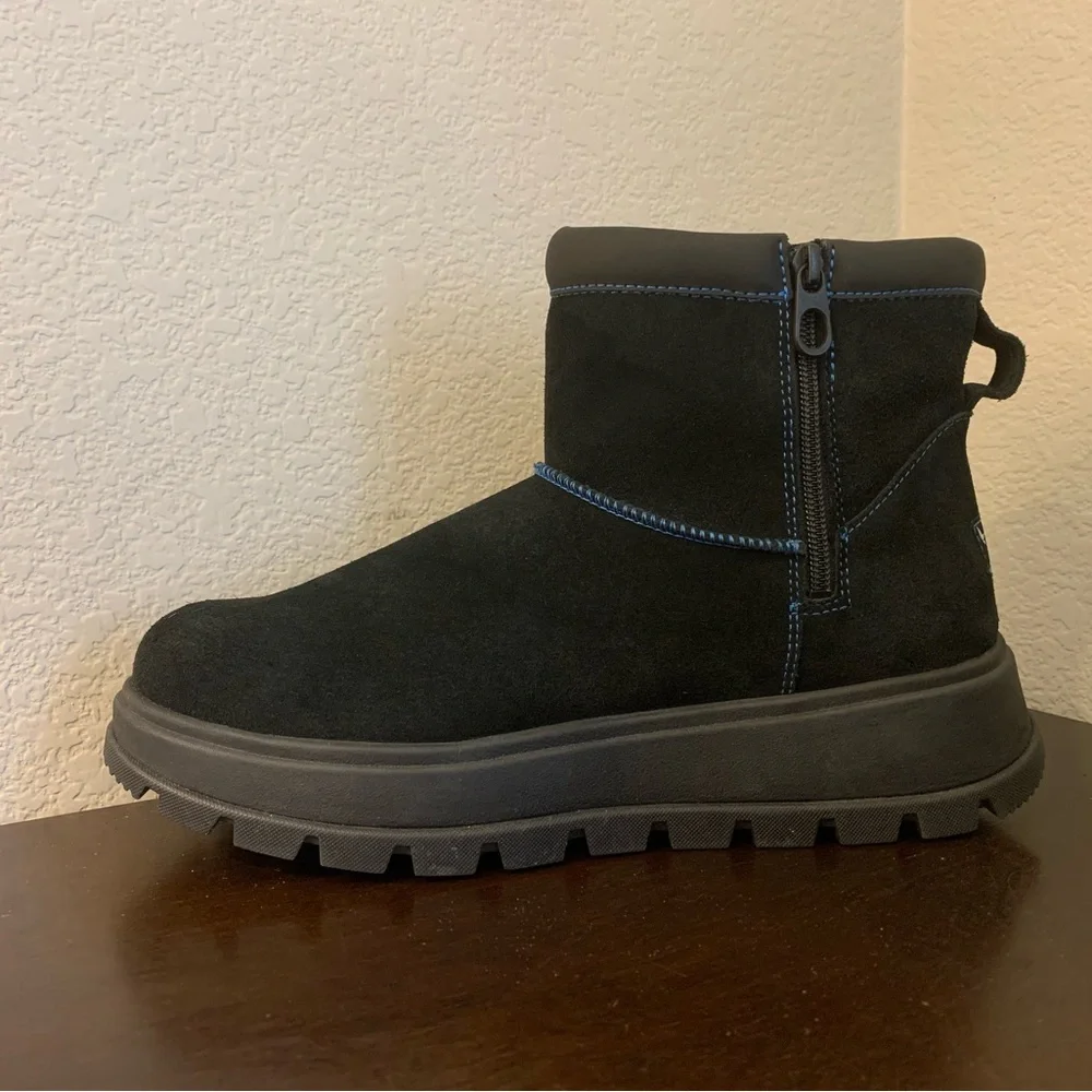 UGG Koolaburra - Wedge Black Blue Suede Ankle Boots Women's Size 10
